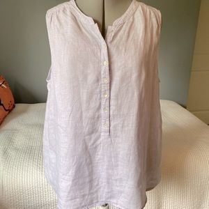 Tahari Lilac Linen Sleeveless Top (XL)